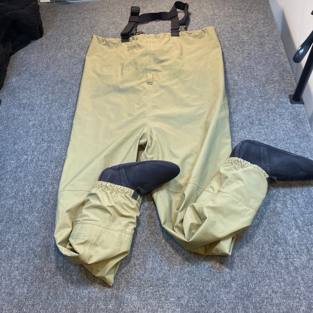 Sportsman Mens Nylon Chest Fishing Waders Tan Adjust Suspenders Medium SW4802